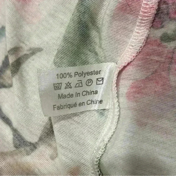 Show Me Your Mumu White Pink Floral Open Front Tie Short Sleeve Robe One Size OS - Picture 5 of 6